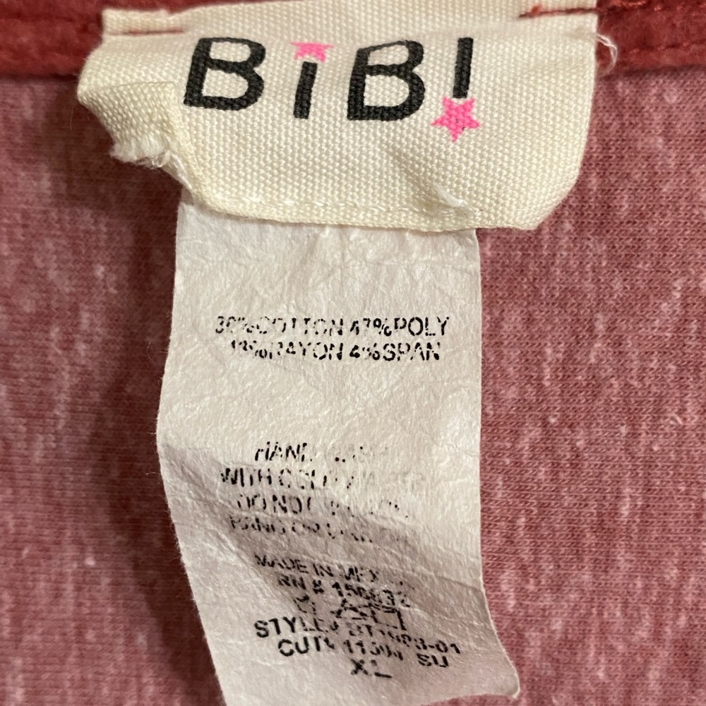 BIBI V-Neck Reddish Pink Top - Sz XL - Picture 5 of 6